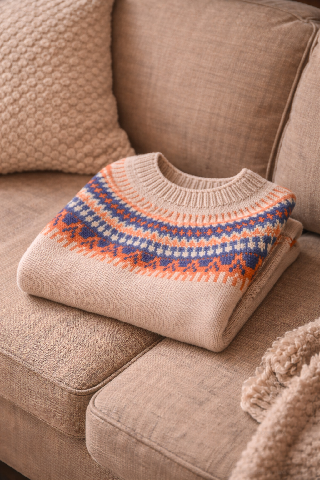 Pulóver beige con colores naturales adulto